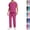 #03 Hot Pink, variant on Scrubs Set for Mens Stretch V Neck Scrub Top and Pants Medical Uniform Anti Wrinkle Multiple Pockets Nurse Workwear Healthcare Clothing,M,Sky Blue
