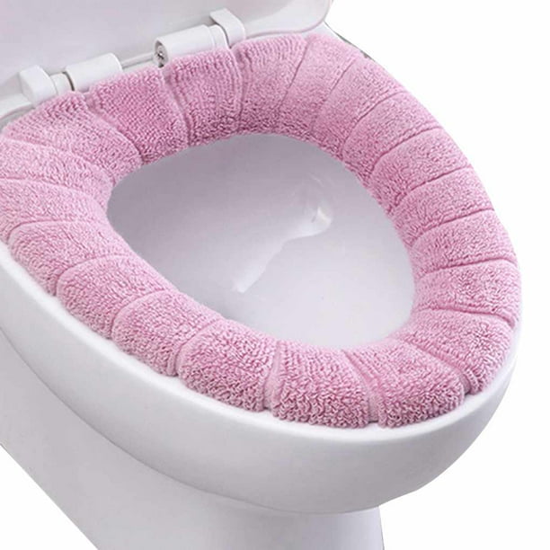 2 Pcs Thicker Bathroom Soft Elongated Toilet Seat Cover Pad, Warmer