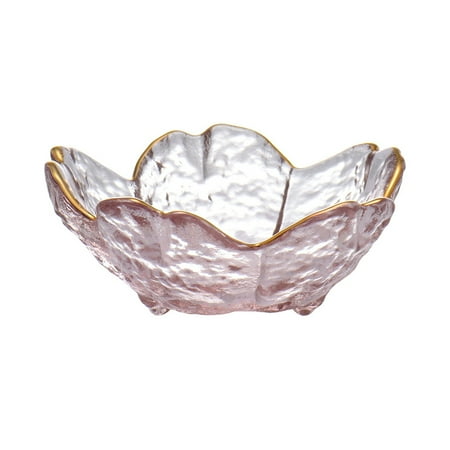 

Fusipu Seasoning Bowl Gold Inlay Glass Sauce Dish Exquisite Practical Small Seasoning Plate for Ice Cream Fruit Sala