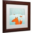 thumbnail image 2 of Trademark Fine Art "Winter Foxes" Canvas Art by Carla Martell, White Matte, Wood Frame, 2 of 3