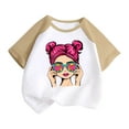 thumbnail image 2 of DAETIROS Girls Graphic T-Shirt, Short Sleeve Soft Cotton Comfy Cute Casual Crewneck Girls Summer Top Khaki Size 2 T, 2 of 5