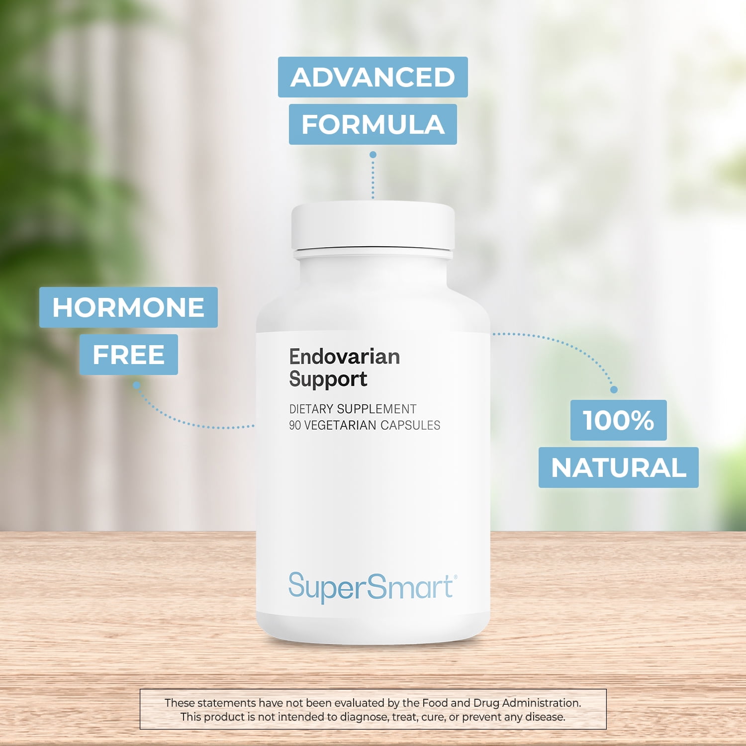 SuperSmart Endovarian Support (Advanced Formula) - Natural Supplement with PEA, NAC, ALA, Magnesium, Trans-Resveratrol | Non-GMO & Gluten-Free - 90 Vegetarian Capsules