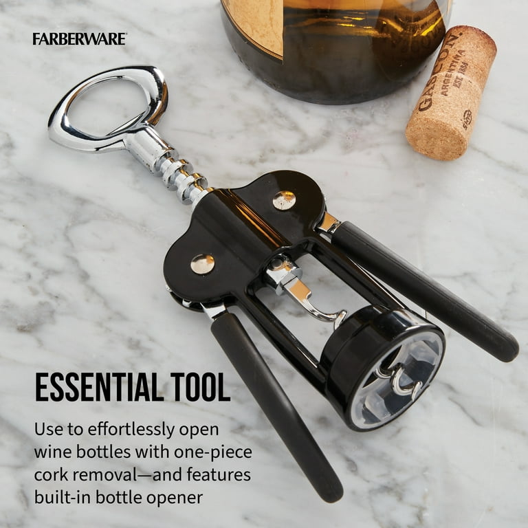 Farberware Pro Hi-Tech Black Wing Corkscrew Bottle Opener - Lumber King