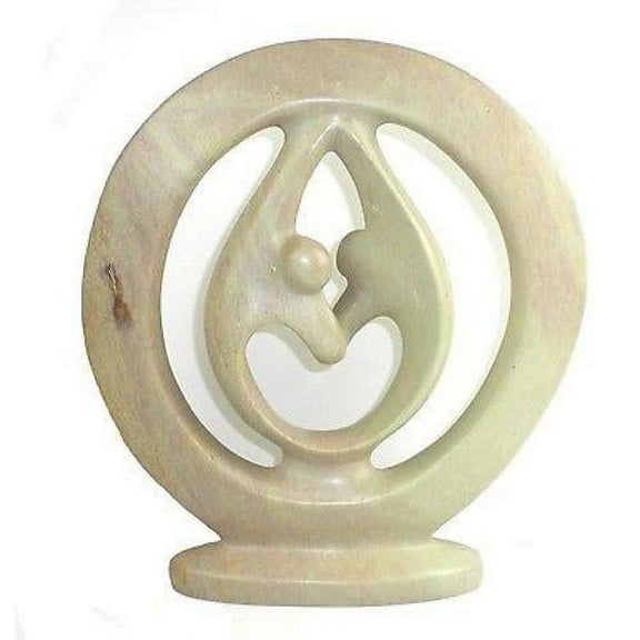 Natural Soapstone 8-inch Lovers Embrace Sculpture Smolart