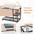 thumbnail image 6 of Yardi Yard Adjustable C-Shaped Bedside Table with Wheels-Natural, Side Table, Chairside Table Narrow End Table for Bedroom Living Room Kitchen, 6 of 8