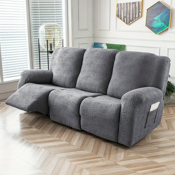 5pcs/Set Washable Recliner Sofa Covers, Sofa Couch Protector with Elastic Bottom for 3 Seat Reclining Couch