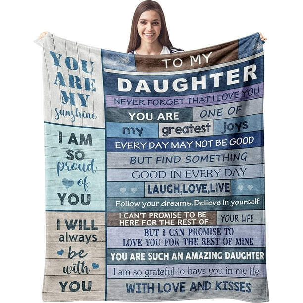 LHSHID to My Daughter Gifts Blanket Daughter Gift from Mom/Dad Blankets Gifts for Grown Daughter Daughter Gifts from Mother/Father Mothers Day Birthday Gift Ideas for Daughter 60"x80"