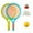 A-Blue, variant on Double Badminton Racket Set Parent-Child Interactive Dual Sports Mode Toy for Indoor Outdoor Activities(1xBadminton ,1xBall)