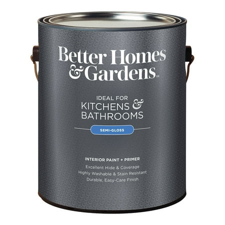 Better Homes & Gardens Interior Paint and Primer, Silver Sand / Beige, 1 Gallon, Semi-Gloss