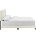 thumbnail image 5 of Modern Contemporary Urban Design Bedroom King Size Bed Frame, Velvet Fabric, Ivory White, Box Spring Required, 5 of 5