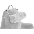 thumbnail image 6 of Medium Husband Pillow Light Grey, Backrest for Kids, Teens, Petite Adults - Reading Pillows With Arms, Adjustable Loft, Plush Memory Foam, Bed Rest Chair Sitting Up, Detach Neck Roll, Removable Cover, 6 of 8