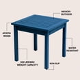 thumbnail image 2 of JONATHAN Y Archer 18.9" Modern Classic Square Slatted Solid Acacia Wood Indoor/Outdoor Adirondack Side Table, Nautical Blue, END6000N, 2 of 5