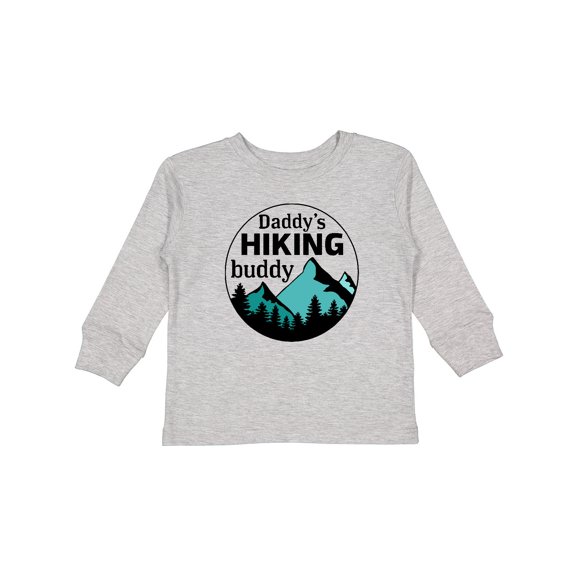 Inktastic Daddy's Hiking Buddy with Mountains and Trees Boys or Girls Long Sleeve Toddler T-Shirt