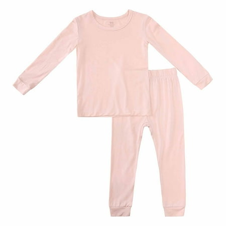 

NAISIBABY Boys Girls Pajama Sets Comfy Thermal Underwear Long Sleeves Long Pants Home Clothes 2 Piece Pink 4-5T