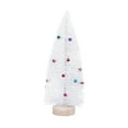 thumbnail image 1 of 2pcs 20CM Mini White Christmas Tree Creative Pine Needle Glitter Christmas Tree Desktop Ornament Model Decorative Accessory Photo Props with Wooden Stand and Bell, 1 of 7