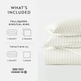 thumbnail image 4 of Duvet Cover Set - Ultra Soft & Breathable - Ivory Rugged Striped for Twin Size Bedding by Comfort Canopy, 4 of 13