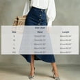 thumbnail image 3 of Zedker Women's High Waist Denim Maxi Skirt for Women, Asymmetric Button Wrap Front Split Jean Skirt, Irregular Hem Flowy Long Skirt for Casual, 3 of 8