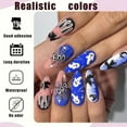 thumbnail image 3 of Halloween Press on Nails Short Almond Fake Nails with Glue Full Cover Ghost Flowers French Lines False Nails Stick on Nails for Women and Girls 24 Pcs Short Halloween Nails Press on Nails, 3 of 7