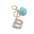 thumbnail image 1 of Flmtop Letter Pendant Plush Ball Key Chain Resin Sequin Buckle Keyring Holder Charm Decoration, 1 of 10