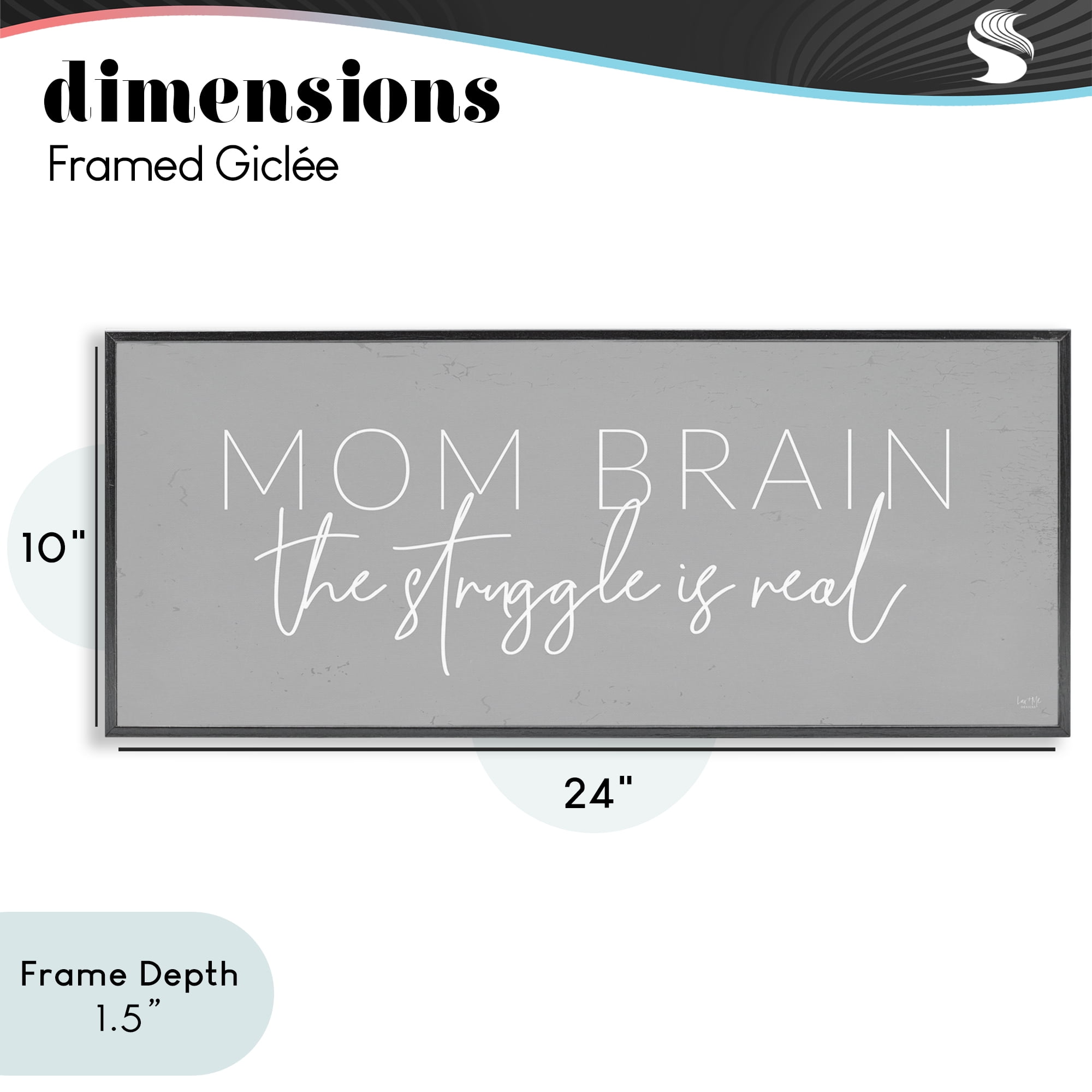 Stupell Industries Mom Brain Struggle Black Framed Giclee Art, design by Lux + Me Designs