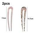 thumbnail image 2 of 4 Pieces U Shaped Hair Pin Stick French Style U Shape Hair Clips Shell U Sticks Pins for Women Girls Hairstyle Accessories - Style 3, 2 of 7