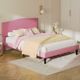 thumbnail image 3 of Taomika, Queen Size Tufted Upholstered Platform Bed Frame with Adjustable Height Headboard-Pink, 3 of 10