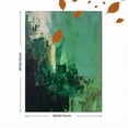 thumbnail image 3 of UXIEQU Abstract Cityscape Green Texture Canvas Wall Art Print 15.75x11.81 Inches, 3 of 8