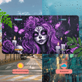 thumbnail image 5 of 1 Pcs 2D Flat License Plate Covers & Frames, Gothic Sugar Skull Girl For Decorative Front, Waterproof For Decoration Aluminum License Plate Covers & Frames Cover For Men Women, 12" X 6", 5 of 7