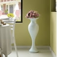 thumbnail image 2 of Decorative Large White Trumpet Design Modern Flower Floor Vase, for Living Room, Entryway or Dining Room, 32 Inch, 2 of 8