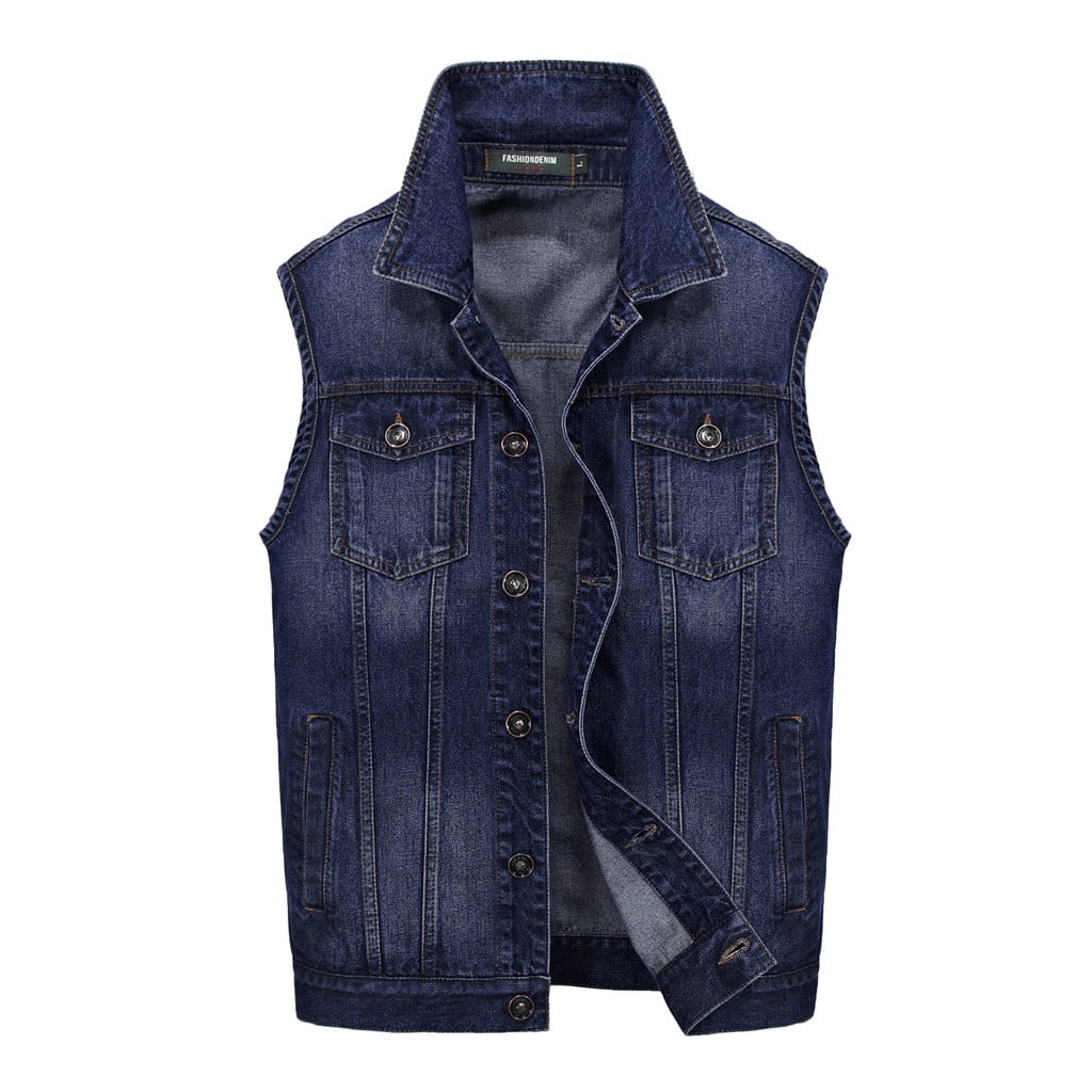 mens denim vest walmart