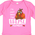 thumbnail image 3 of Inktastic I'll Just Have the Breast, Please Cute Turkey Boys or Girls Long Sleeve Baby Bodysuit, 3 of 4