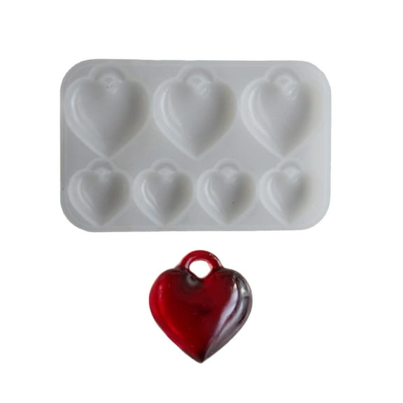 Valentines Day 3D Heart Pendant Resin Mould Sturdy Silicone Easy Release Portable for Jewelry Crafting Supplies