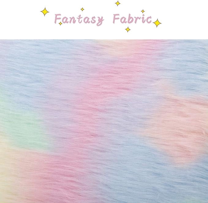 Guyou Cute Fuzzy Kids Chair, Faux Fur Rolling Swivel Children Desk Chair, Adjustable Student Task Chair Vanity Chair with Unicorn Shaped Back for Bedroom Living Room Study Room Kids Room , Colorful