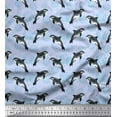 thumbnail image 1 of Soimoi Blue Poly Georgette Fabric Dolphin & Bubbles Ocean Print Fabric by Yard 42 Inch Wide, 1 of 3