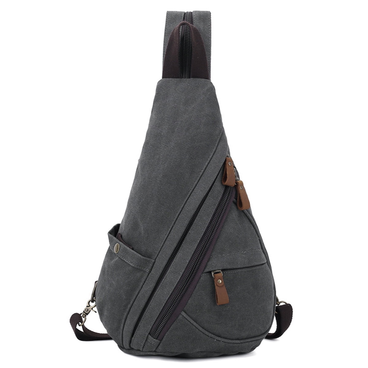 Canvas Sling Bag Crossbody Backpack Shoulder Bag Casual Daypacks For Men  Women Travel-Khaki