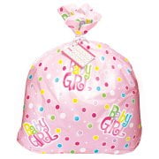 (3 Pack) Jumbo Plastic Polka Dot Girl Baby Shower Gift Bag, 44 x 36 in, Pink, 1ct