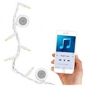 Bright Tunes Indoor/Outdoor White Incandescent String Lights with Bluetooth Speakers, White Cord