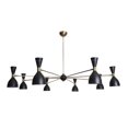 thumbnail image 6 of 8 Light Large Stilnovo Style Raw Brass chandelier light Fixture, 6 of 9