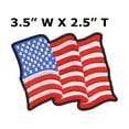 thumbnail image 2 of American Flag - Black Border - Waving - Iron On Applique/Embroidered Patch, 2 of 2