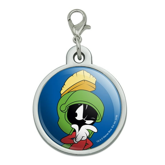 Looney Tunes Marvin The Martian Chrome Plated Metal Pet Dog Cat ID Tag