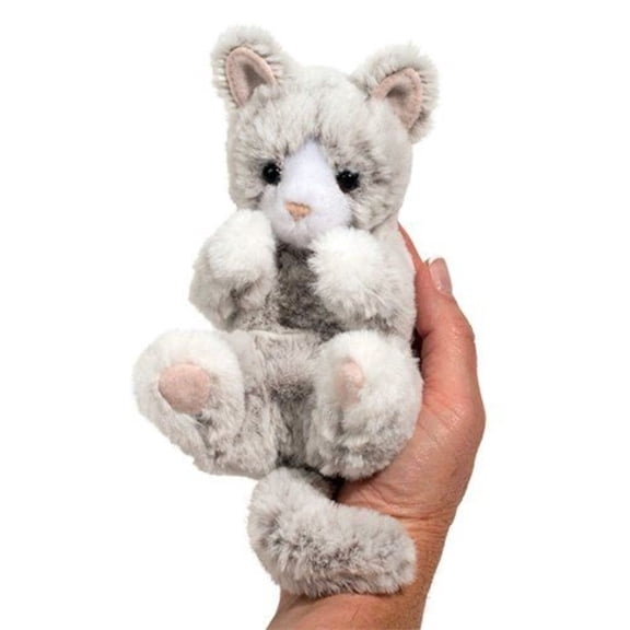 Douglas Cuddle Toys Gray Kitten Lil' Baby Handful Plush Stuffed Animal Toy, 6"