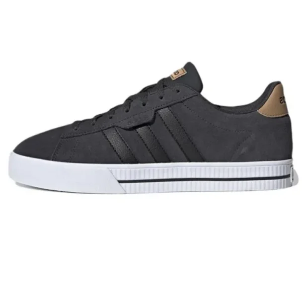 Adi-das Men's Daily 3.0 Skate Shoe, Carbon/Black/Cardboard, 7.5 Low-Top