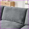 thumbnail image 6 of Modern 4-Seater L-Shaped Convertible Sectional Sofa with Storage Ottoman | Gray | Towel Fabric | Solid Wood Frame, 6 of 11