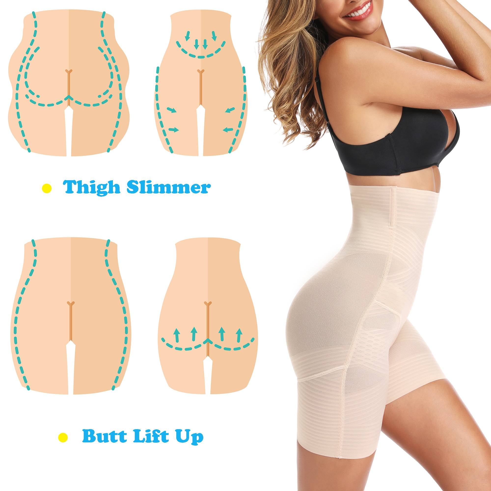Joyshaper Shapewear Shorts for Women Thigh Slimmer Tummy Control Body  Shaper Panties Under Dresses 