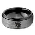 thumbnail image 2 of Tungsten Legendary Mythical Unicorn Band Ring 8mm Men Women Comfort Fit Black Step Bevel Edge Brushed Gray Polished, 2 of 4