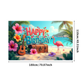 thumbnail image 3 of Tropical Theme Birthday Party Banner Floral Design Guitar Decor Happy Birthday for Beach Celebration Summer Event Tropical Party, 3 of 8