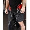 thumbnail image 3 of Gymreapers Dip Belt With Chain For Weightlifting, Pull Ups, Dips - Heavy Duty Steel Chain For Added Weight Training (Red), 3 of 3