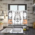 thumbnail image 4 of Yayeee Kitchen Curtains Tier Pair Light Filtering 27"x36" Rod Pocket Short Cafe Window Panel, Gray Cute Chubby Cat, 4 of 7