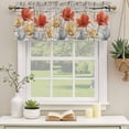 thumbnail image 2 of 2 Pack Valances for Window, Retro Floral Short Curtains for Kitchen Bedroom Living Room, Red Yellow Tulips Barm Doors Farmhouse Wooden Rod Pocket Small Window Treatment Valance Drapes 42 x 18 Inch, 2 of 8