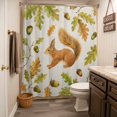 thumbnail image 3 of Thanksgiving Fall Shower Curtain - Water Repellent Fabric Shower Curtains Washable, Squirrel Harvest Cones Leaves Decorative Polyester Cloth Bathroom Curtains Modern Bath Decor 72"x72", 3 of 8